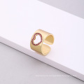 Shangjie oem anillo hip hop punk chunky heart anillo abierto anillo de circón sexy anillo dorado banda ancha de cobre dorado anillo de cobre